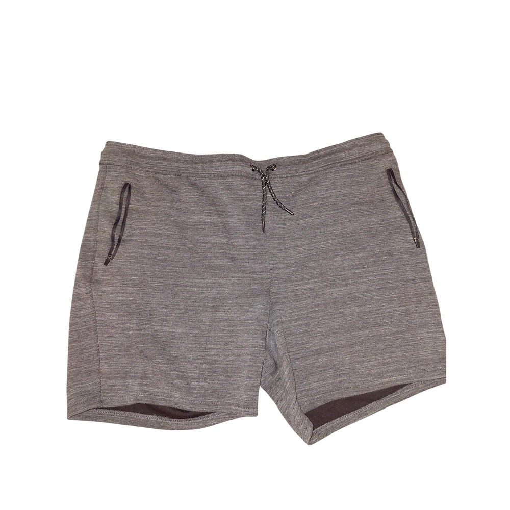 Urban Pipeline Mens Heather Gray Knit Shorts Size 42 Elastic Waist Zip Pockets